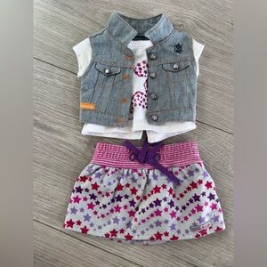 American Girl Starry Outfit Skirt Top Vest 18 in Doll